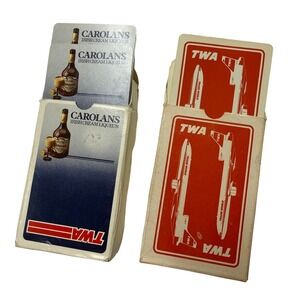 Vintage TWA Playing Cards Lot Carolans Irish Cream Liqueur Airline Memorabilia